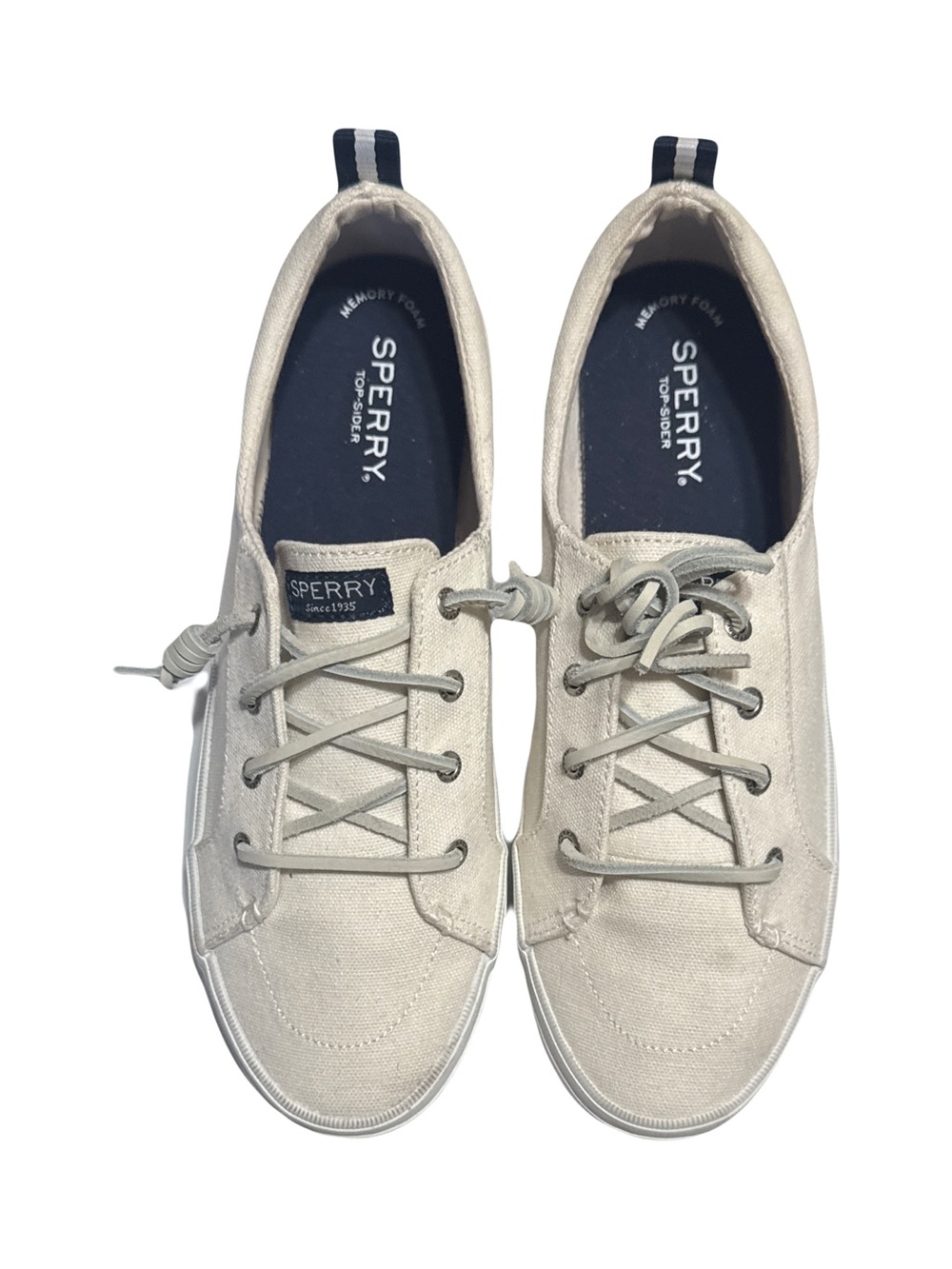 Sperry Top Sider Off White & Navy 10W
